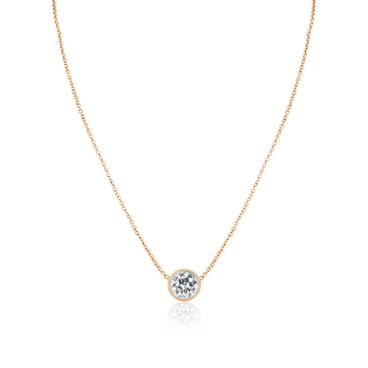 1 CT Round Moissanite Solitaire Necklace