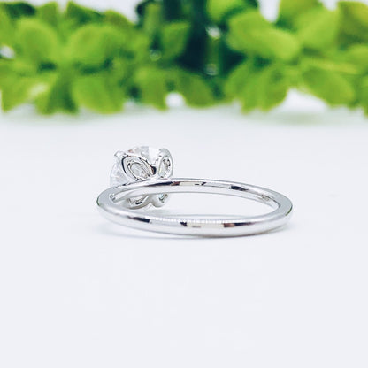 1.85 CT Round Solitaire Moissanite Engagement Ring