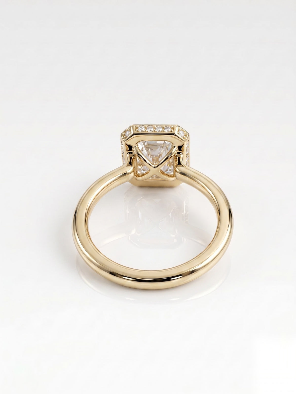 2 CT Radiant Hidden Halo Moissanite Engagement Ring
