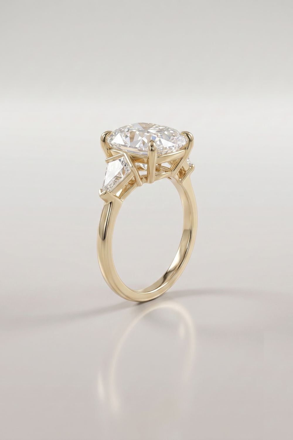 2.5 CT Cushion Three Stone Moissanite Engagement Ring