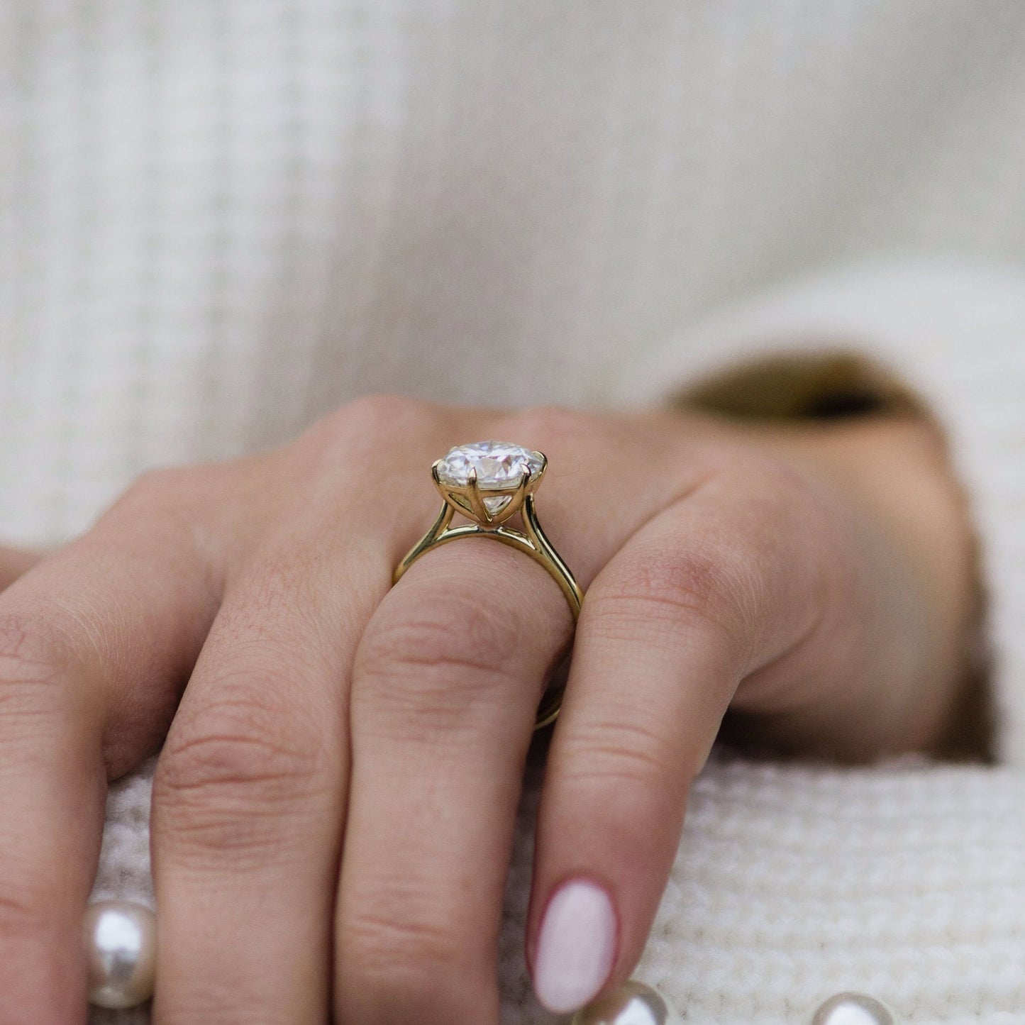 3 CT Round Solitaire Moissanite Engagement Ring