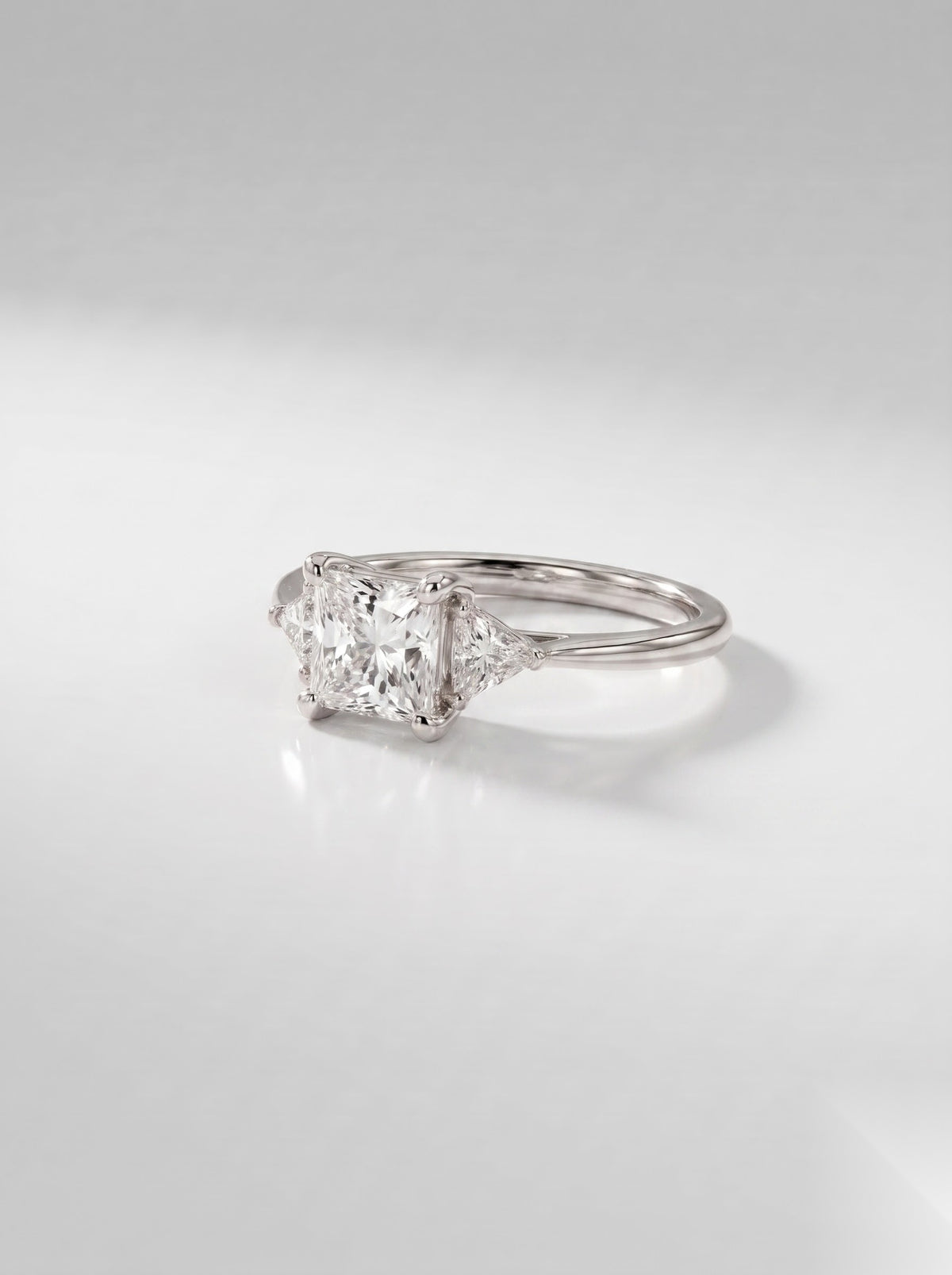 0.5 CT Princess Three Stone Moissanite Engagement Ring