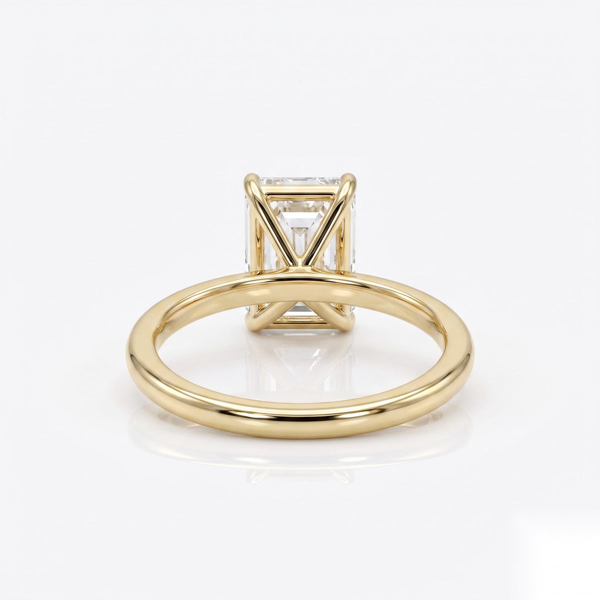 1.5 CT Emerald Solitaire Moissanite Engagement Ring