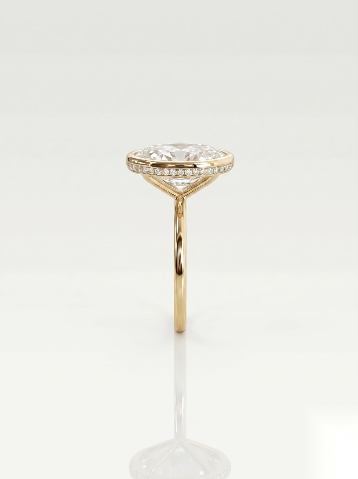 4 CT Oval Hidden Halo Moissanite Engagement Ring
