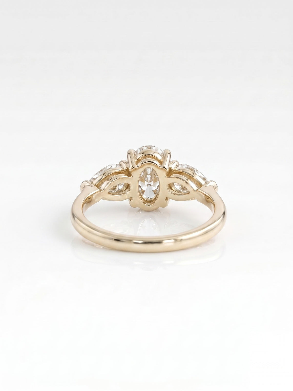 2.5 CT Oval Three Stone Moissanite Engagement Ring