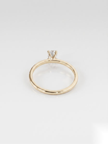 0.5 CT Oval Solitaire Moissanite Engagement Ring