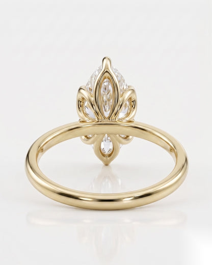 1.5 CT Marquise Solitaire Moissanite Engagement Ring