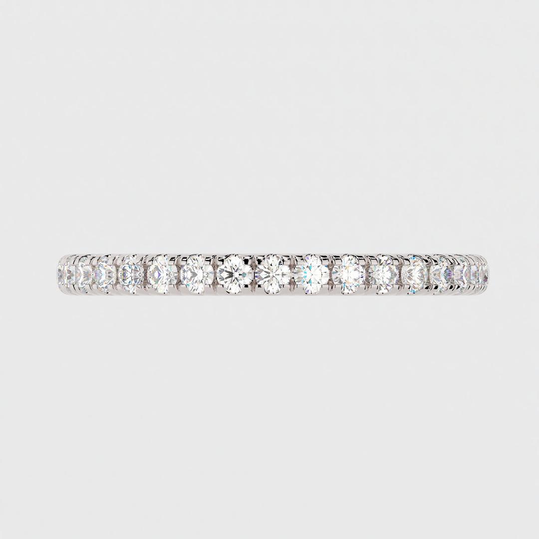 0.25 TCW Round Shaped Moissanite Wedding Band