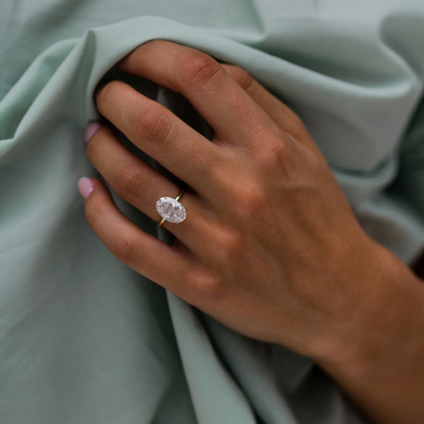 4 CT Oval Solitaire Moissanite Engagement Ring