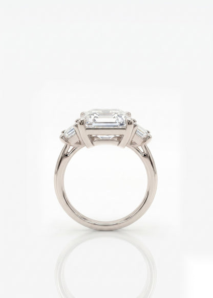 5 CT Radiant Three Stone Moissanite Engagement Ring