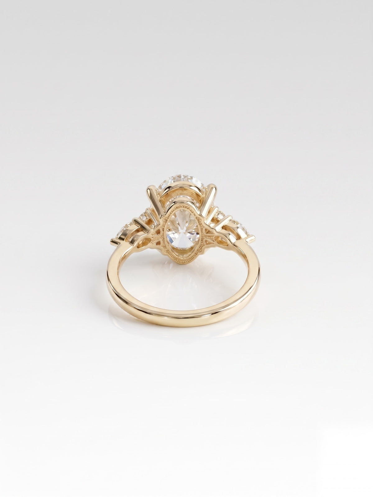 3 CT Oval Cluster Moissanite Engagement Ring