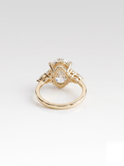 3 CT Oval Cluster Moissanite Engagement Ring