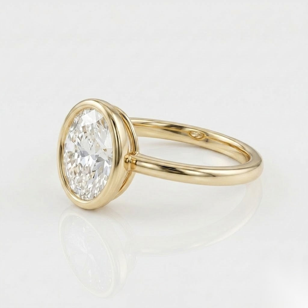 2.5 CT Oval Solitaire Moissanite Engagement Ring