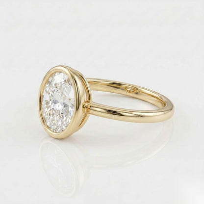2.5 CT Oval Solitaire Moissanite Engagement Ring