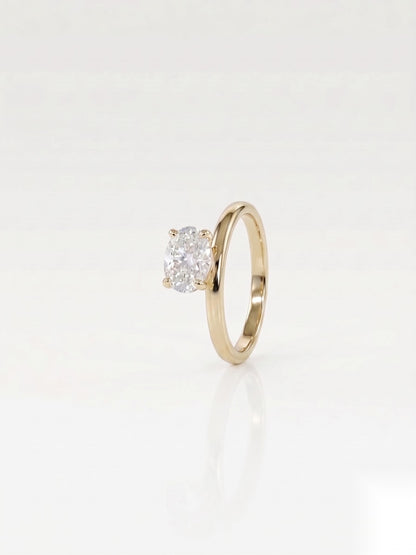 1 CT Oval Solitaire Moissanite Engagement Ring