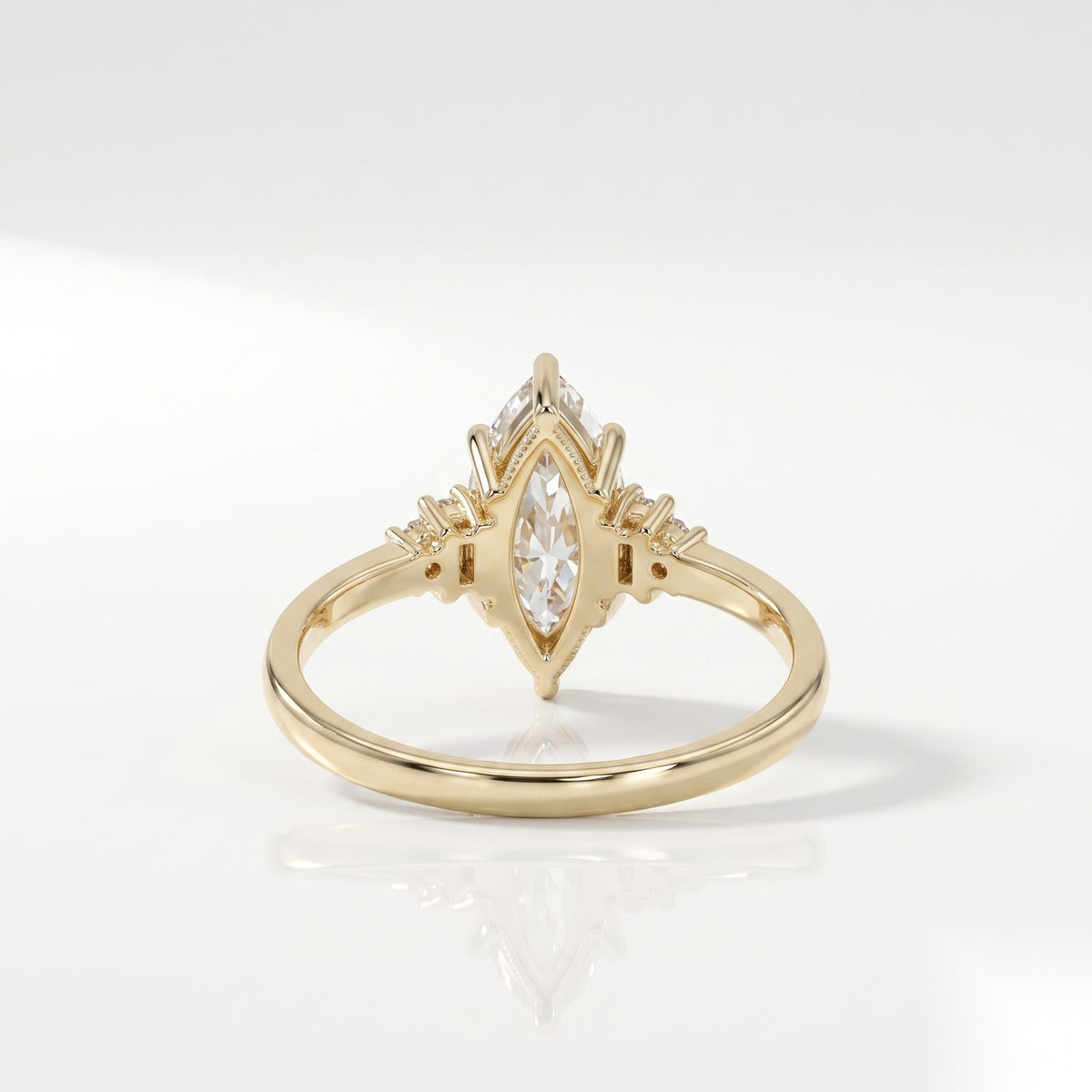 1.5 CT Marquise Five Stone Moissanite Engagement Ring