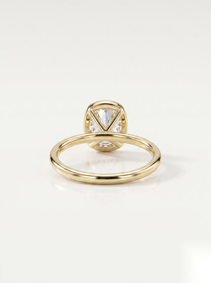 2 CT Elongated Cushion Solitaire Moissanite Engagement Ring