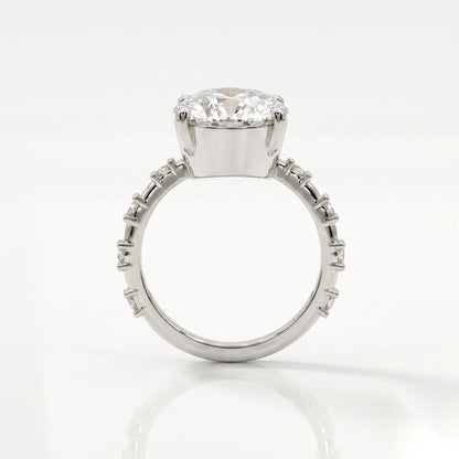 5 CT Oval Pave Moissanite Engagement Ring