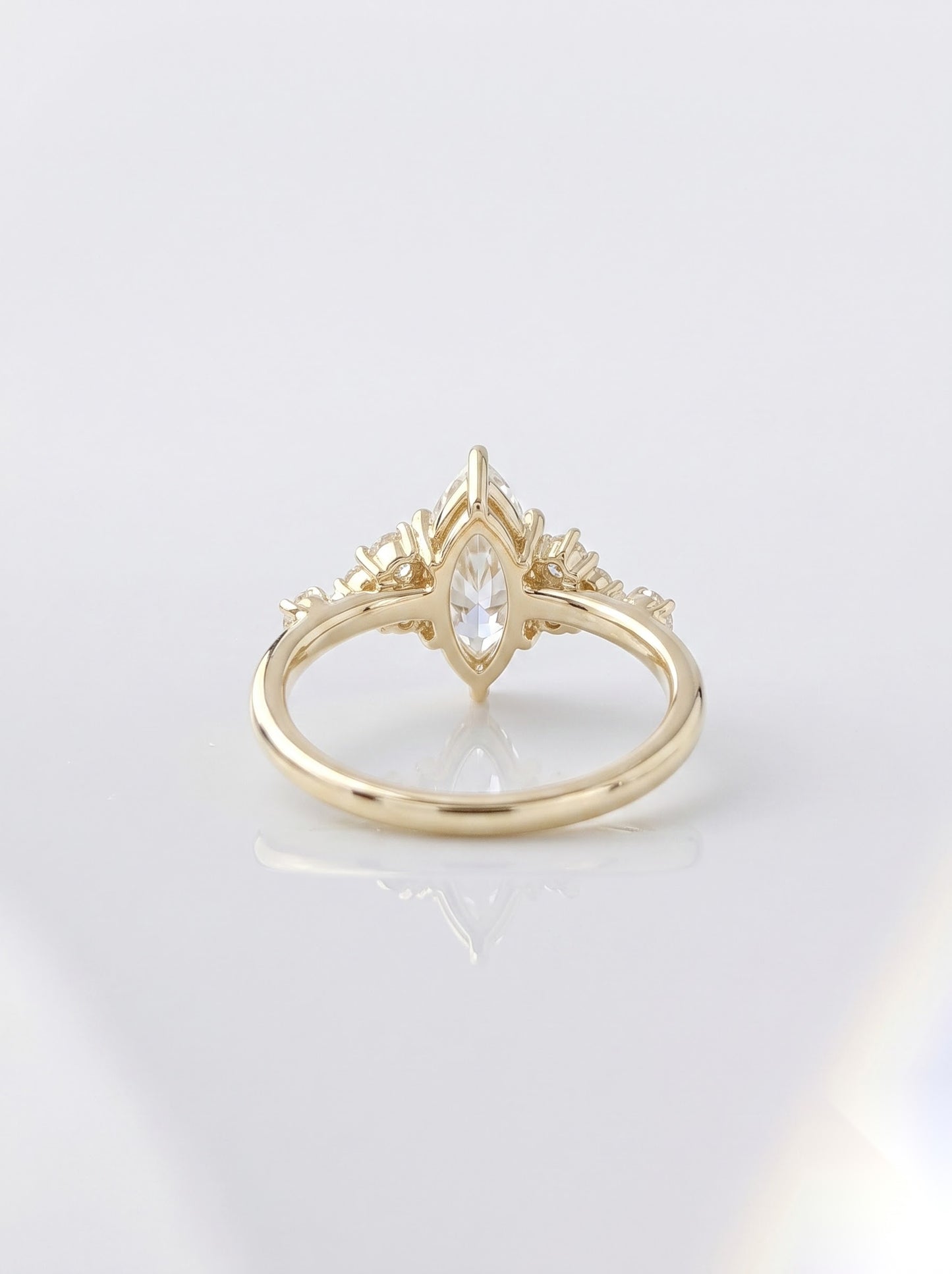 1 CT Marquise Pave Moissanite Engagement Ring