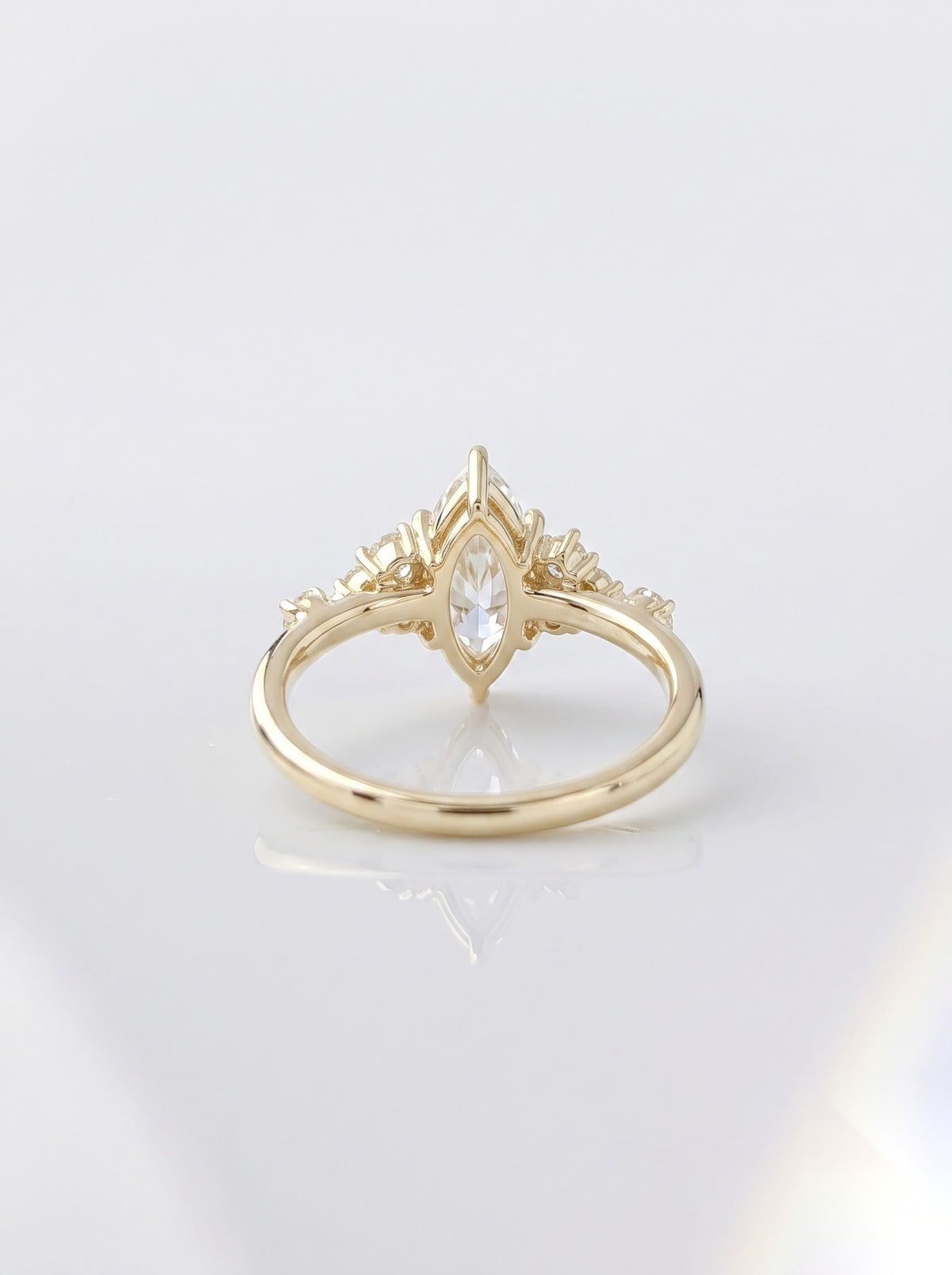 1 CT Marquise Pave Moissanite Engagement Ring