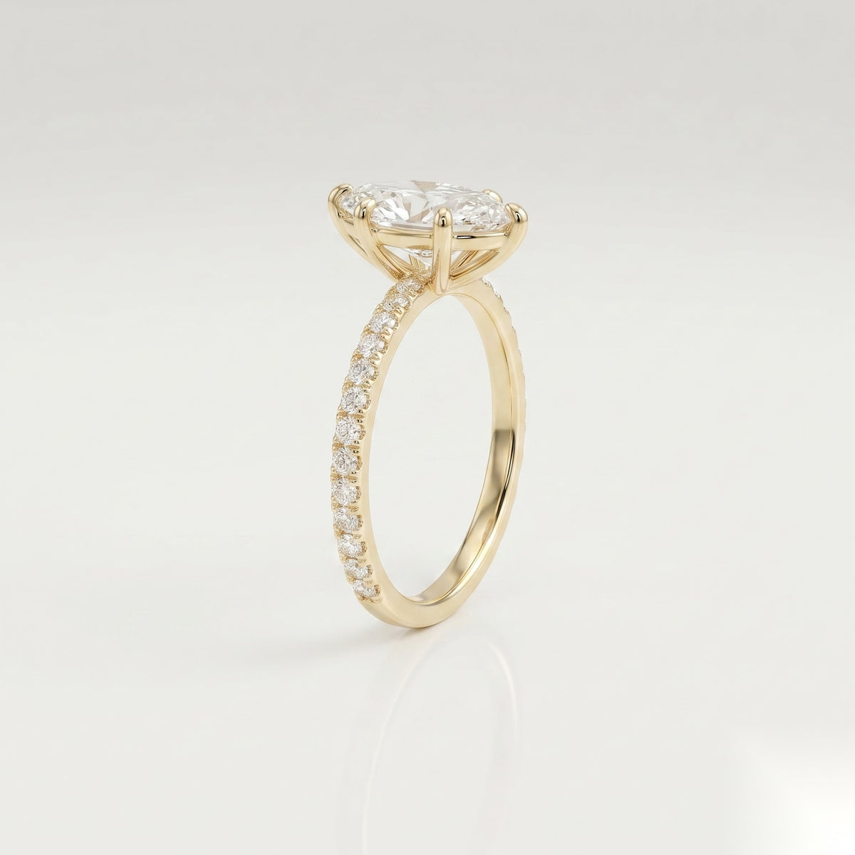 1 CT Marquise Pave Moissanite Engagement Ring