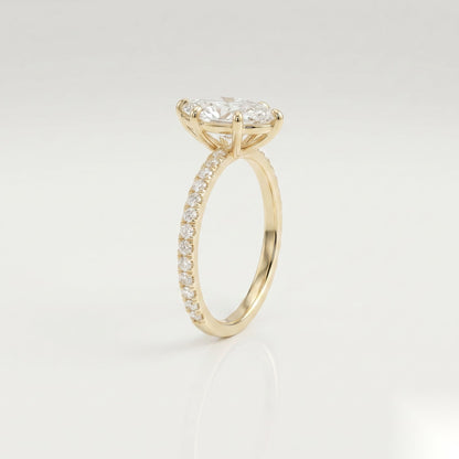 1 CT Marquise Pave Moissanite Engagement Ring