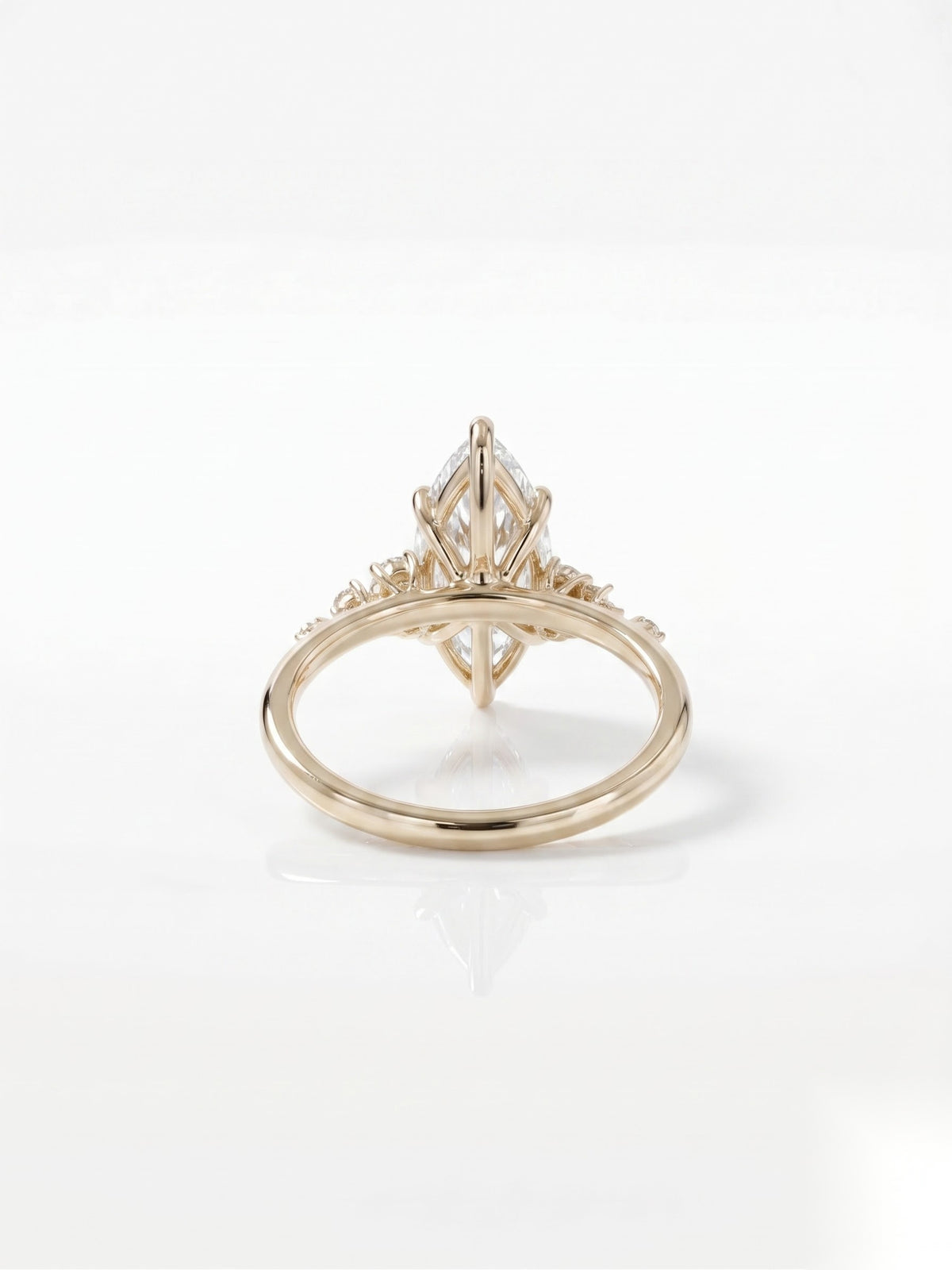 2 CT Marquise Cluster Moissanite Engagement Ring