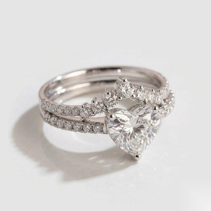 1.6 CT Emerald Cluster Moissanite Bridal Set