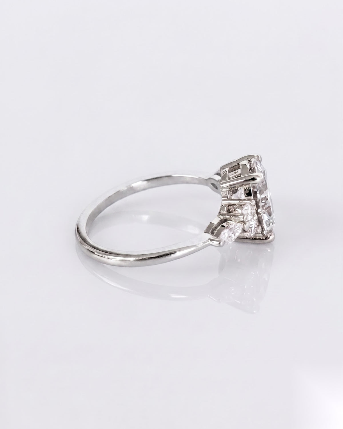 2 CT Oval Cluster Moissanite Engagement Ring