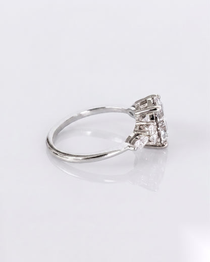 2 CT Oval Cluster Moissanite Engagement Ring