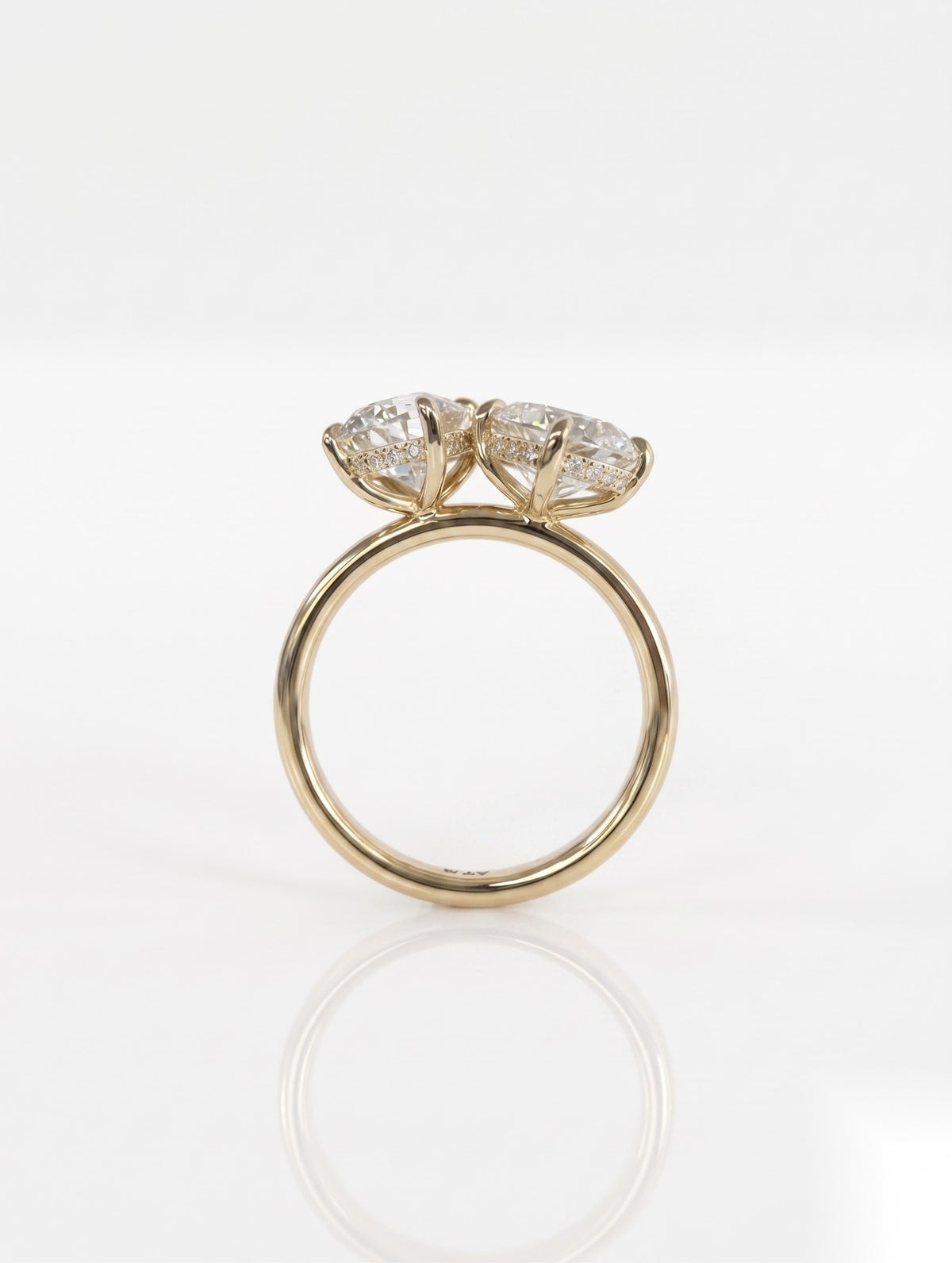 2.5 CT Pear Toi Et Moi Hidden Halo Moissanite Engagement Ring