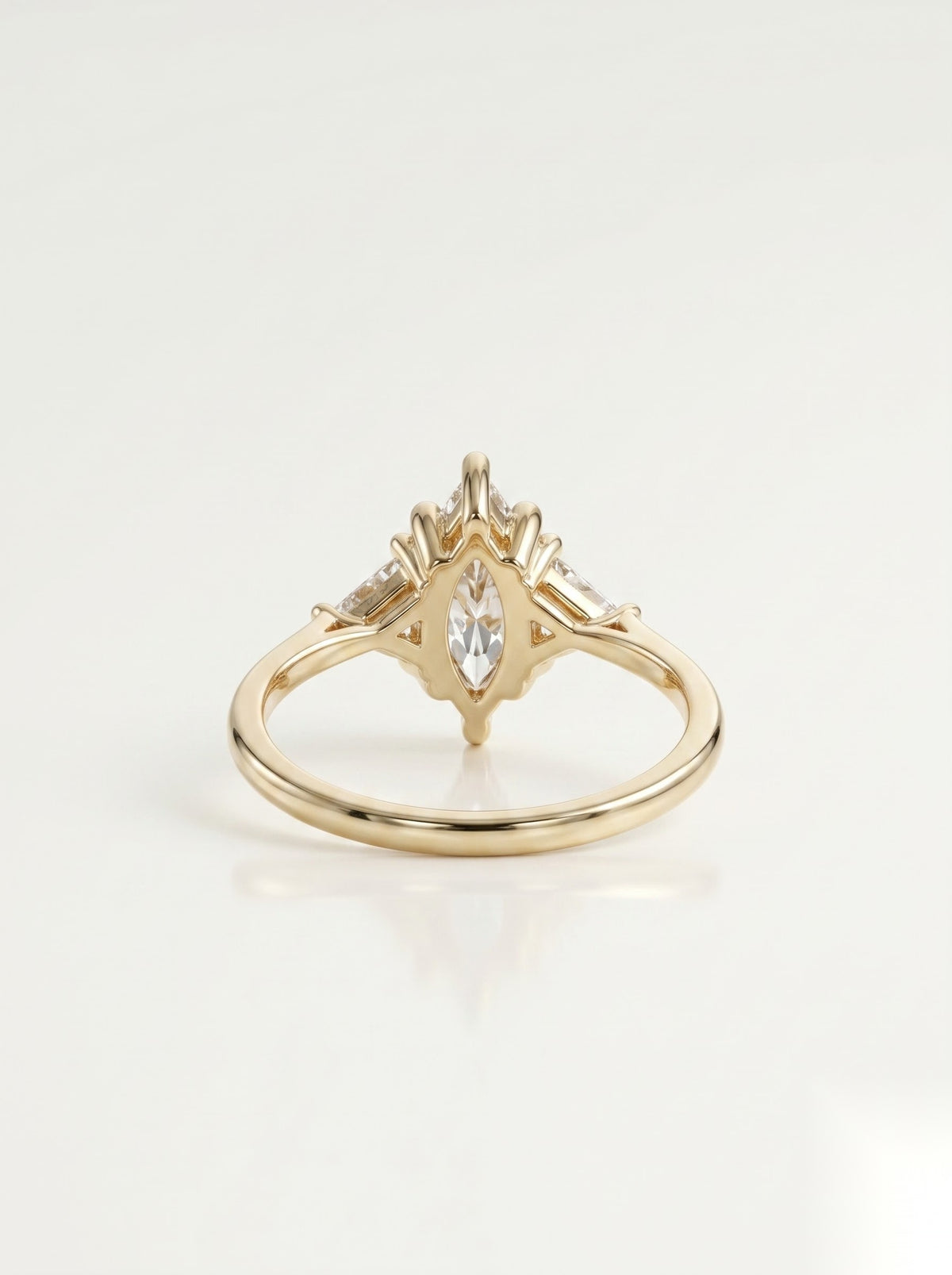 0.5 CT Marquise Three Stone Moissanite Engagement Ring