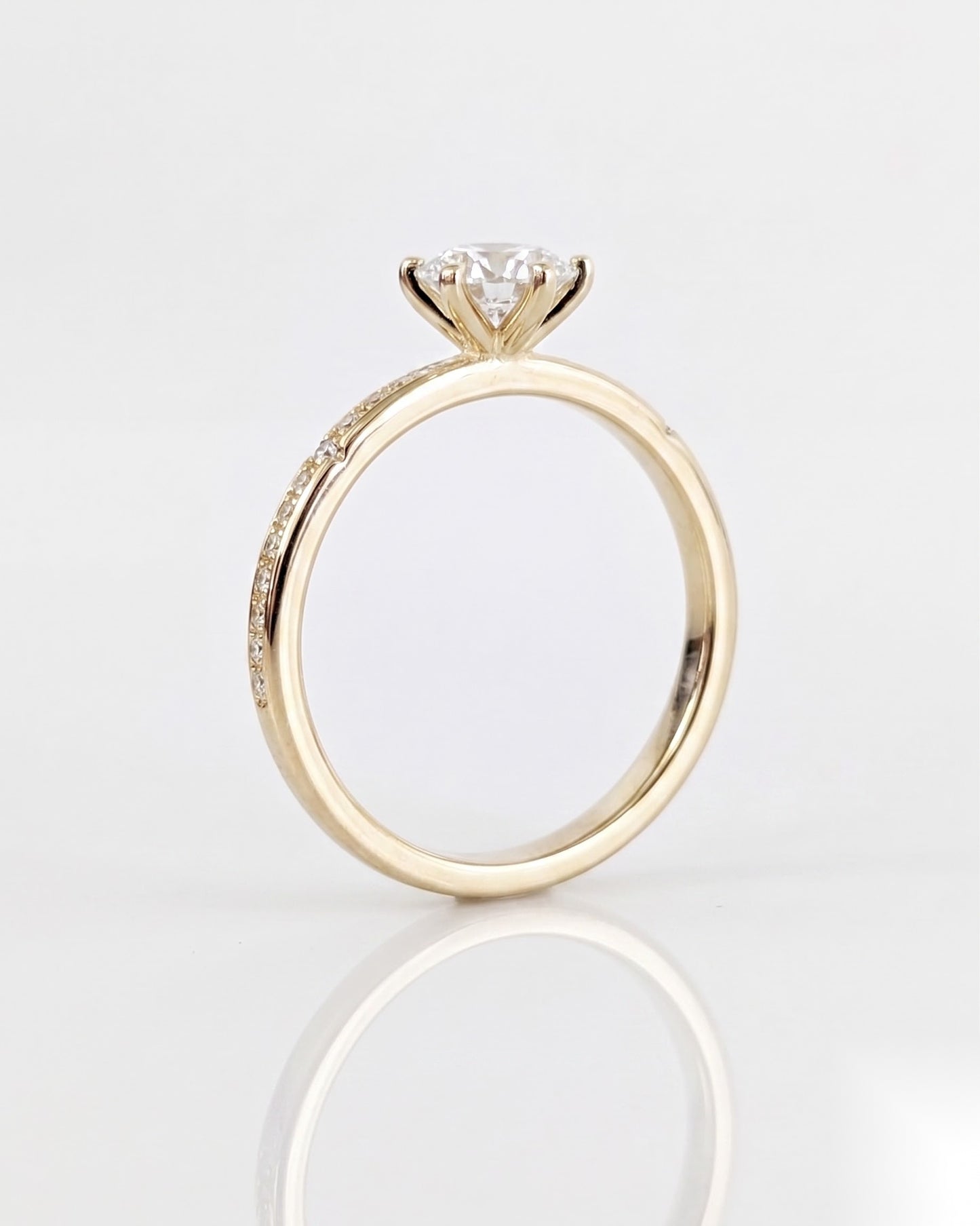 1 CT Marquise Dainty Pave Moissanite Engagement Ring