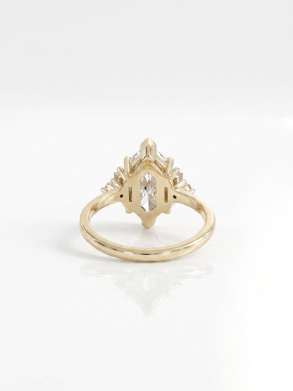 1.75 CT Emerald Halo & Pave Moissanite Engagement Ring
