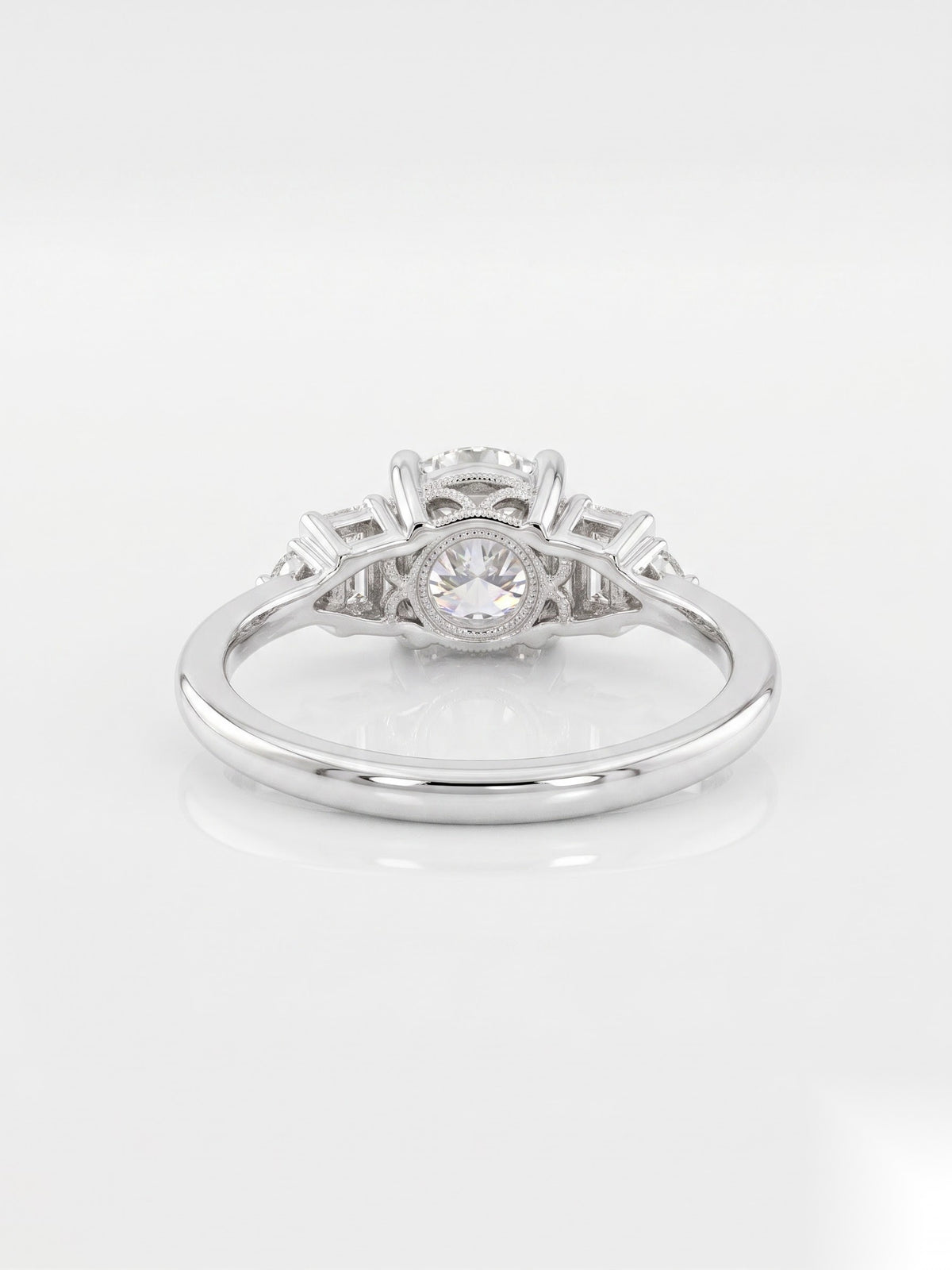 1 CT Round Dainty Pave Moissanite Engagement Ring