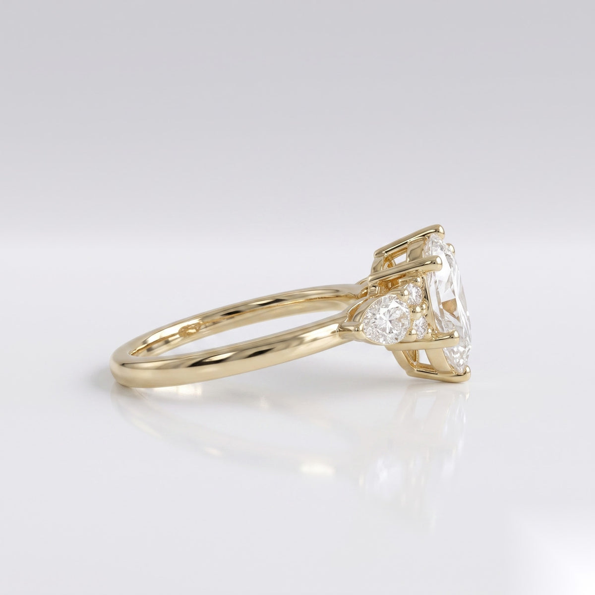 1 CT Oval Cluster Moissanite Engagement Ring