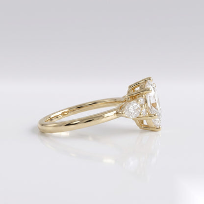 1 CT Oval Cluster Moissanite Engagement Ring