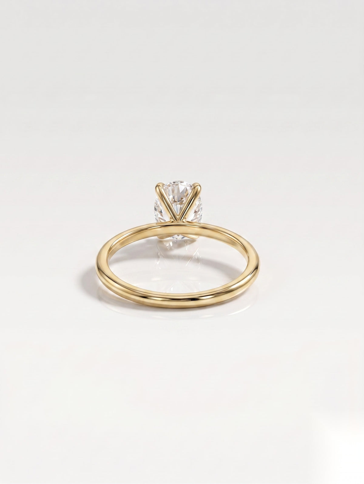 1.5 CT Oval Solitaire Moissanite Engagement Ring