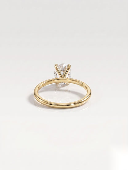 1.5 CT Oval Solitaire Moissanite Engagement Ring
