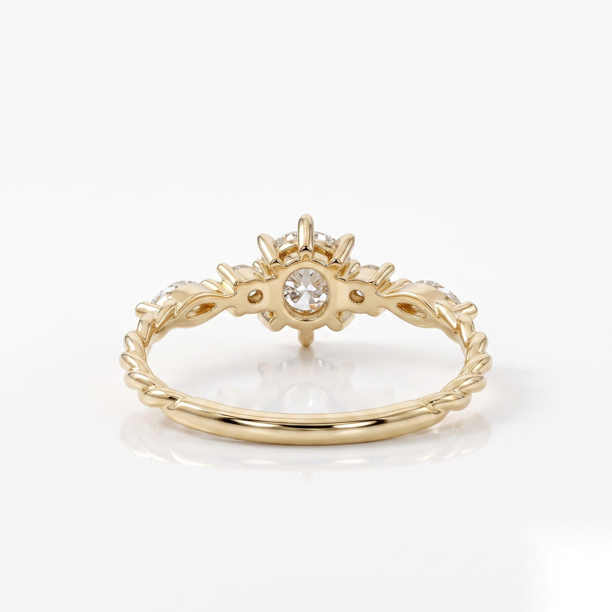 0.5 CT Round Dainty Pave Moissanite Engagement Ring