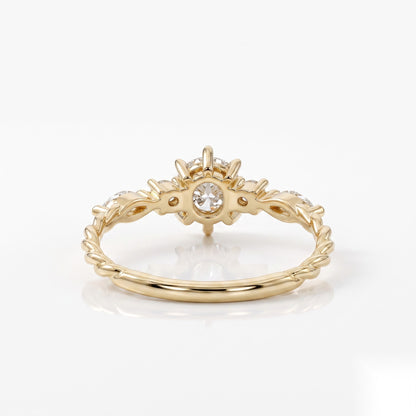 0.5 CT Round Dainty Pave Moissanite Engagement Ring