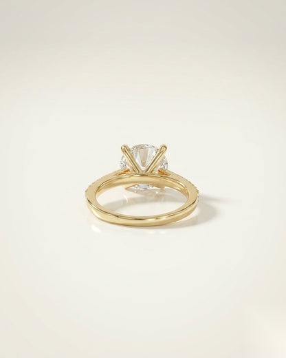 3 CT Round Pave Moissanite Engagement Ring