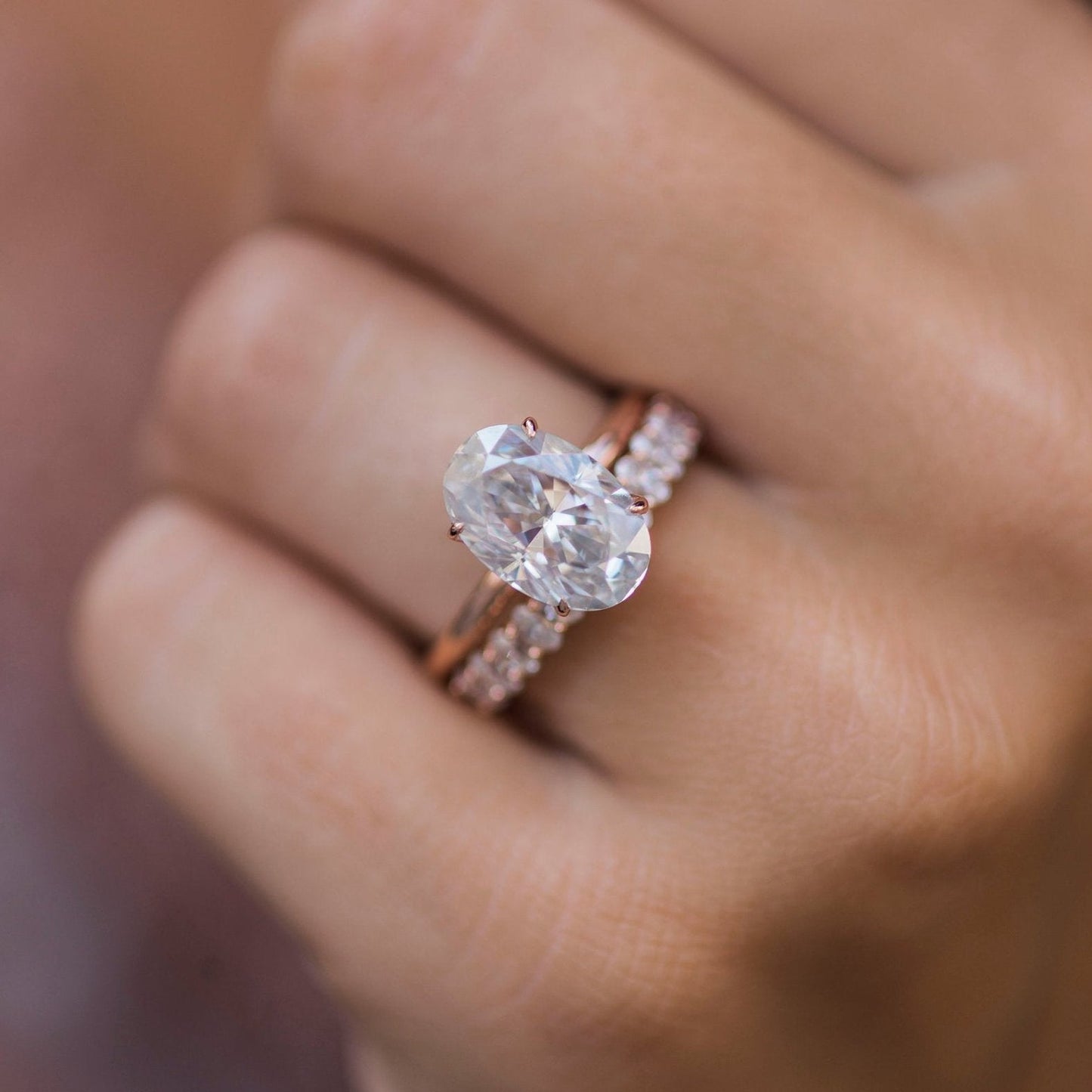 4 CT Oval Solitaire Moissanite Engagement Ring