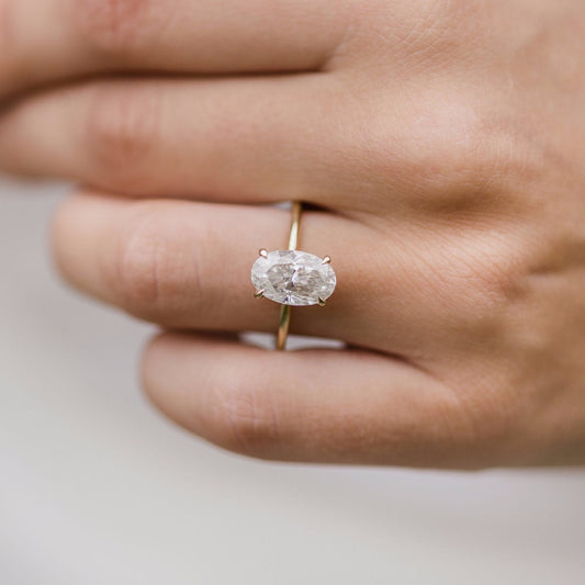 2.8 CT Oval Solitaire Moissanite Engagement Ring