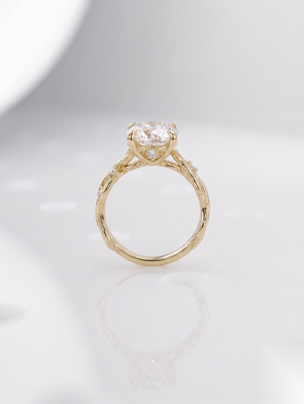 2 CT Round Nature Inspired Moissanite Engagement Ring