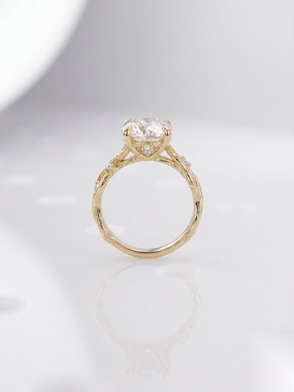 2 CT Round Nature Inspired Moissanite Engagement Ring