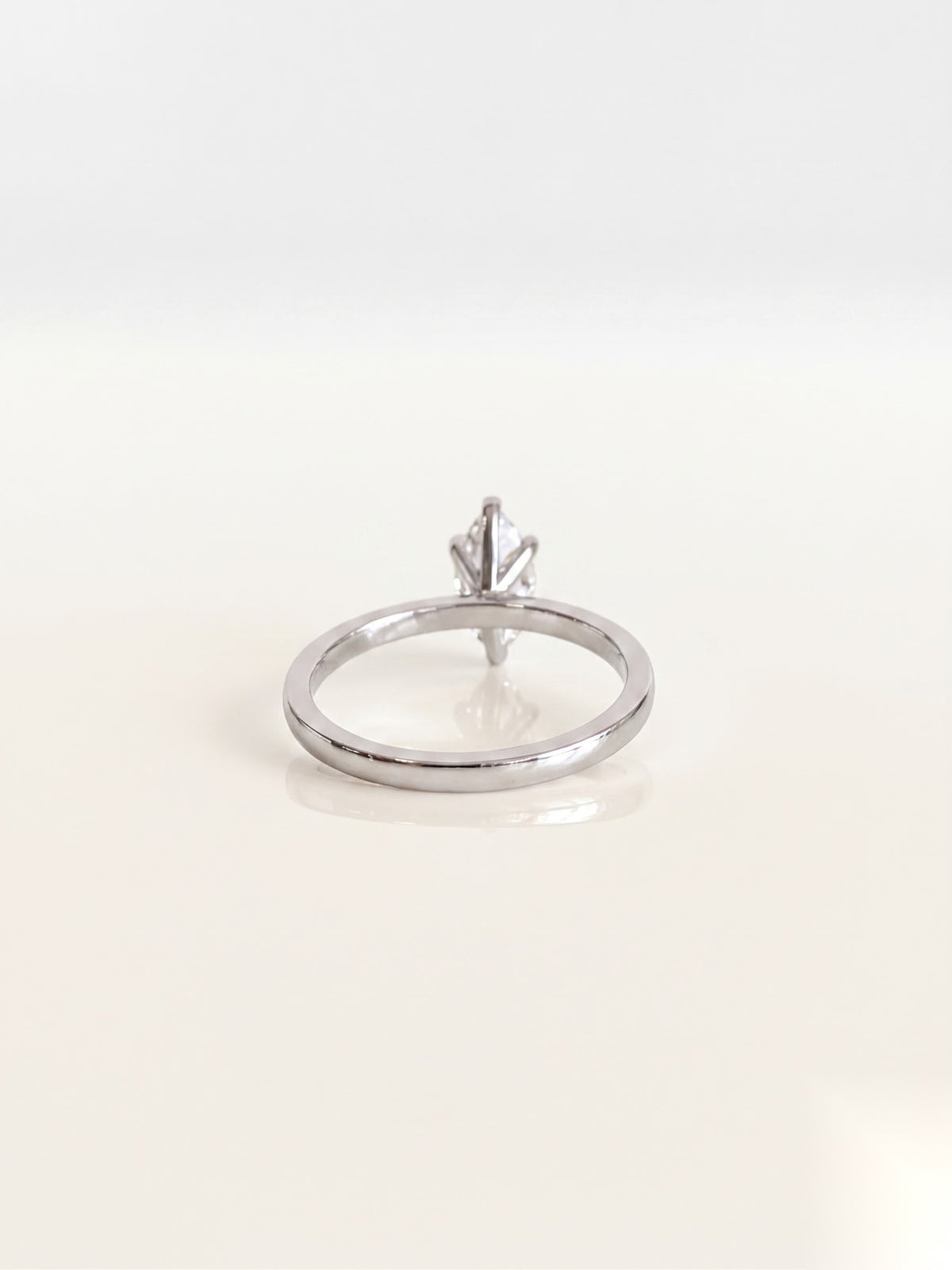 0.5 CT Marquise Solitaire Moissanite Engagement Ring