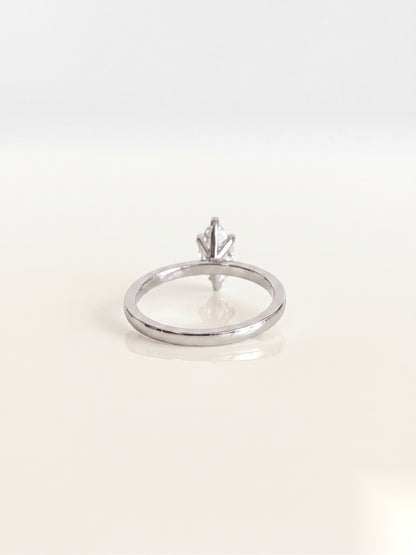 0.5 CT Marquise Solitaire Moissanite Engagement Ring
