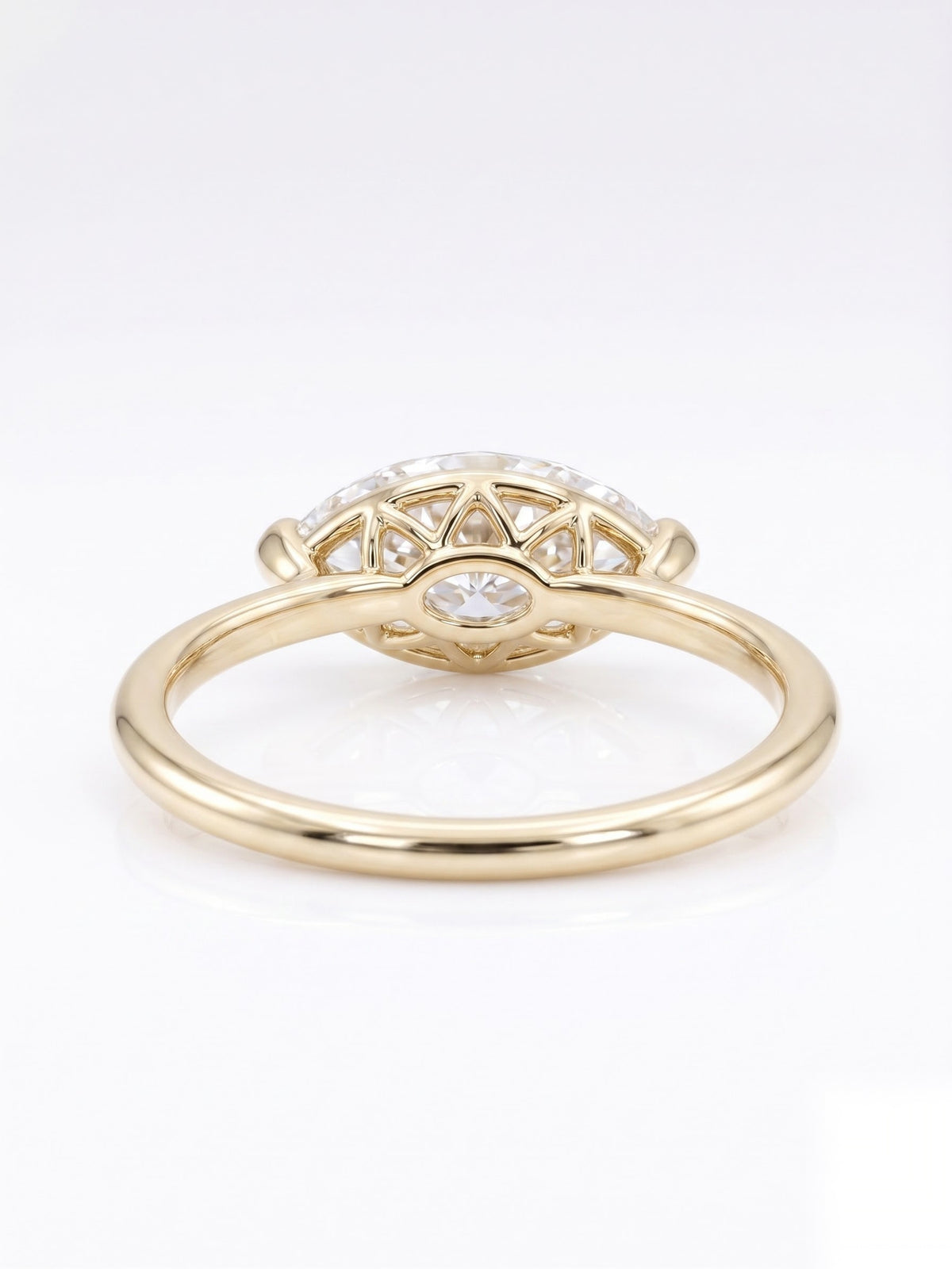 1 CT East-West Marquise Solitaire Moissanite Engagement Ring