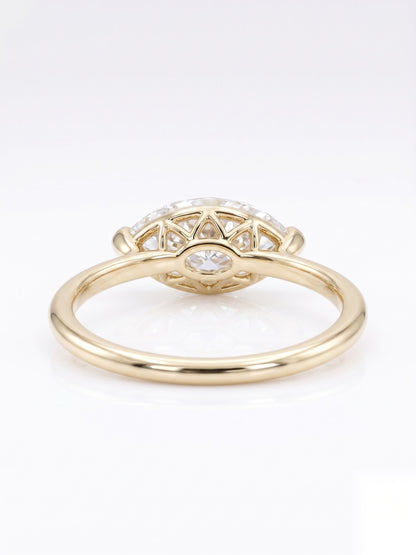1 CT East-West Marquise Solitaire Moissanite Engagement Ring